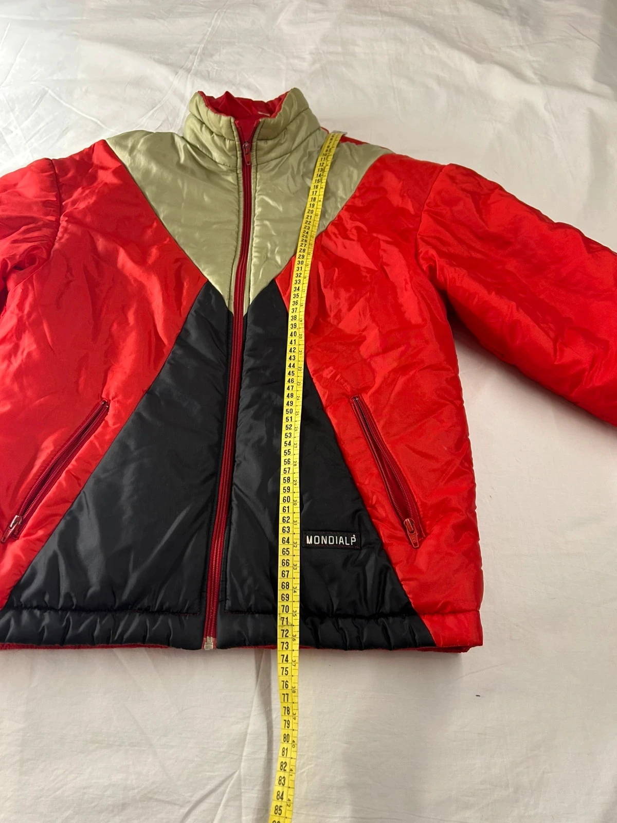 Rode beige Mondialp vintage-stijl retro-jas uit de jaren 80-90 #91 – photo 11